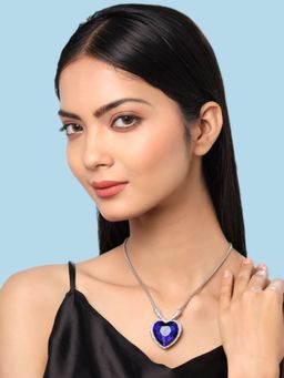 Yellow Chimes - Silver-Plated Stone-Studded Pendant with Chain