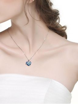 Yellow Chimes - Silver-Plated & Crystals I Love You forever Engraved Pendant with Chain