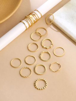 Yellow Chimes - Set of 24 Gold-Plated Finger Rings (7)