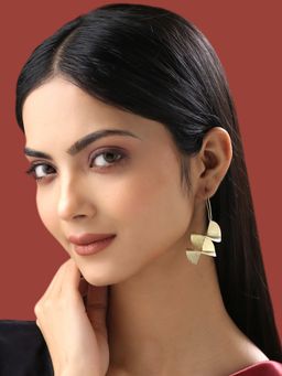 Yellow Chimes - 925 Sterling Silver Gold-Plated Contemporary Drop Earrings