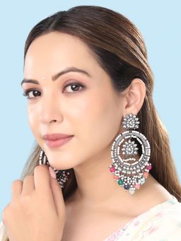 Yellow Chimes - Silver-Plated Contemporary Chandbalis