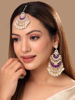 Yellow Chimes - Gold-Plated Kundan Studded Jewellery Set