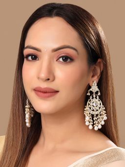 Yellow Chimes - Gold Plated Contemporary Chandbalis Earrings
