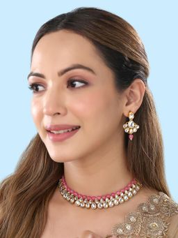 Yellow Chimes - Gold-Plated Kundan-Studded & Beaded Jewellery Set