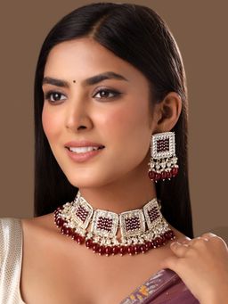 Yellow Chimes - Gold-Plated Artificial Beaded Jewellery Set