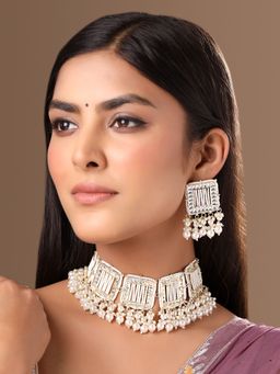 Yellow Chimes - Gold-Plated Stone Studded & Artificial Beaded Jewellery Set