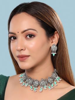 Yellow Chimes - Beaded & Stone-Studded Jewellery Set