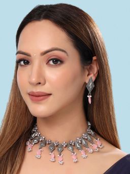 Yellow Chimes - Oxidised Beaded Jewellery Set