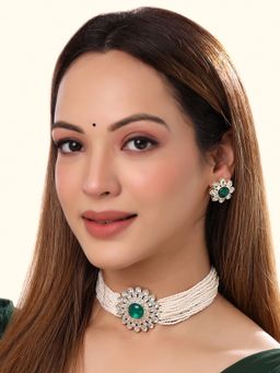 Yellow Chimes - Gold-Plated Kundan Jewellery Set