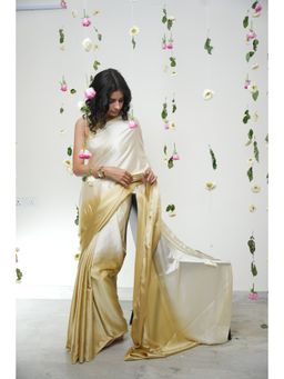 October - Champagne Fizz Organic Satin Saree