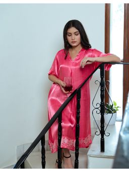 October - Blushberry Real Silver Mashru Dress