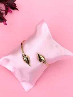 Estele - Gold Plated Antique Shankh Charm Designer Bracelet for Women