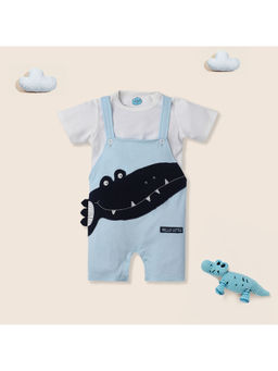 Nautinati - Infant Animal Embroidery Cotton Dungaree with T-Shirt (Pack of 2)