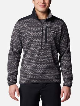 Columbia - Men Black Weather Printed Half Zip Ii Sweater