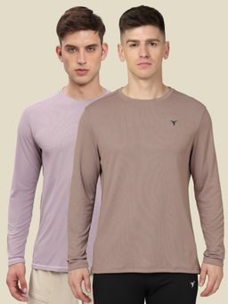 Technosport - Men Multi-Color Solid Slim Fit Round Neck Sports T-Shirt with Techno Cool+