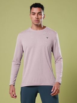 Technosport - Men Purple Solid Slim Fit Round Neck Sports T-Shirt with Technocool+