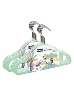 Hopop - Green Plastic Solid Hanger (Pack of 12) (0-3 Months)