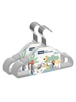 Hopop - Grey Plastic Solid Hanger (Pack of 12) (0-3 Months)