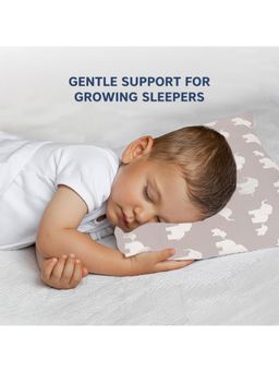 Hopop - Grey Cotton Printed Pillow (0-3 Months)