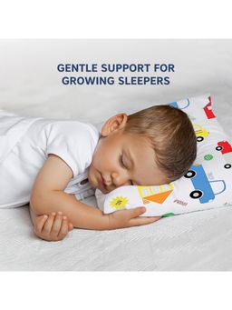 Hopop - White Cotton Printed Pillow (0-3 Months)