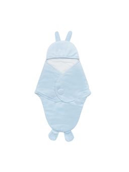 Hopop - Blue Fleece Solid Swaddle (0-3 Months)