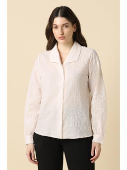 Allen Solly - Women Pink Textured Long Sleeves Shirt