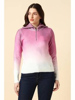 Allen Solly - Women Pink Ombre Casual Sweater