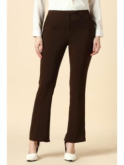 Allen Solly - Women Brown Solid Formal Trouser