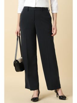 Allen Solly - Women Navy Blue Solid Formal Trouser