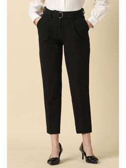 Allen Solly - Women Black Solid Formal Trouser with Belt