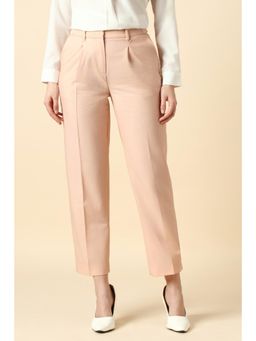 Allen Solly - Women Pink Solid Formal Trouser