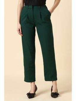 Allen Solly - Women Green Solid Formal Trouser