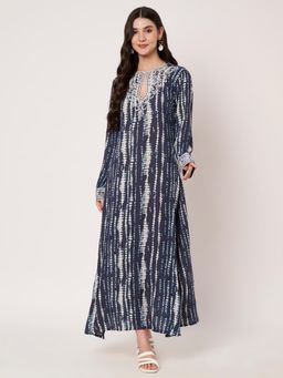 AMAGYAA - Navy Blue Embroidered Noor Maxi Dress