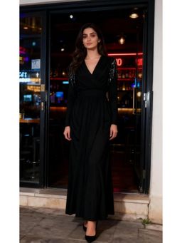 MISS MOSA BY AKANKSHA - Black Patsy Embellished Party Maxi Dress