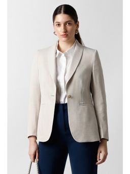 Van Heusen - Women Beige Textured Blazer
