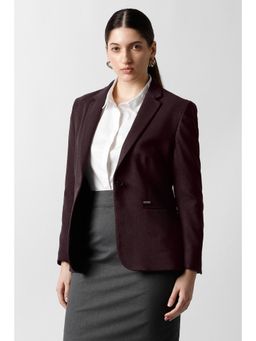 Van Heusen - Women Maroon Textured Blazer