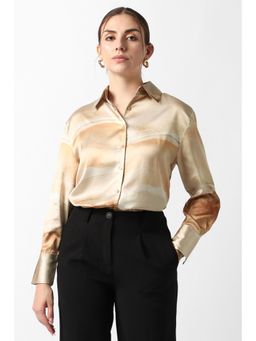 Van Heusen - Women Beige Print Long Sleeves Formal Shirt