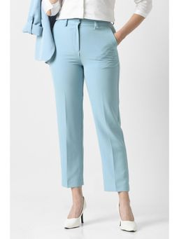 Van Heusen - Women Light Blue Solid Formal Trouser