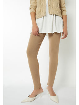 max - Women Beige Knit Leggings