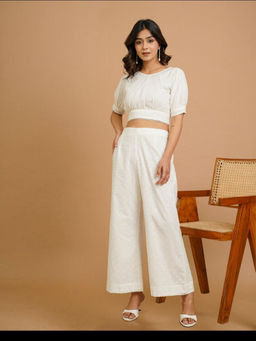 KAKOI - White Bell-Bottom Pant