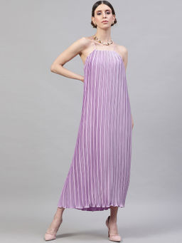 STREET 9 - Lavender Satin Pleated Dress