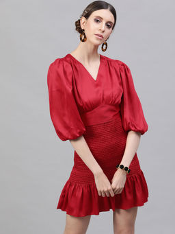 STREET 9 - Red Satin Dress