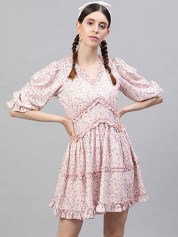 STREET 9 - Peach Ruffle Dress
