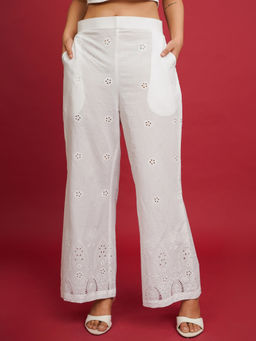 KAKOI - Snow White Embroidered Pant