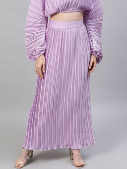 STREET 9 - Lavender Satin Pleated Skirt