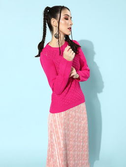STREET 9 - Pink Acrylic Sweater