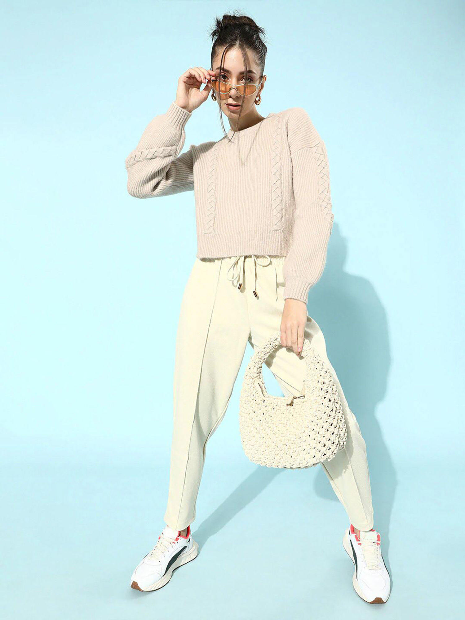 street 9 Beige Acrylic Sweater-picture-17