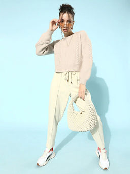 STREET 9 - Beige Acrylic Sweater