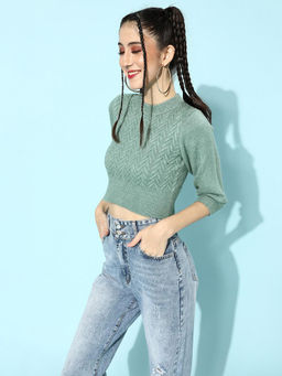 STREET 9 - Green Acrylic Sweater