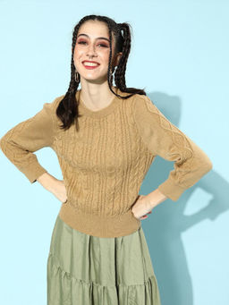 STREET 9 - Beige Acrylic Sweater